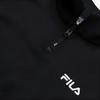 FILA Original Classic Simple Comfortable Versatile Slim Fit Stand Collar Half Zip Knit Long Sleeve T-Shirt Women Tops Black F11W549216FBK