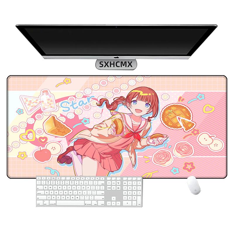 Anime Project Sekai Mouse Pad Office Kawaii PJSK Desk Pad Computer Gaming Accessories Stitch Edge Natural Rubber Keyboard Mat