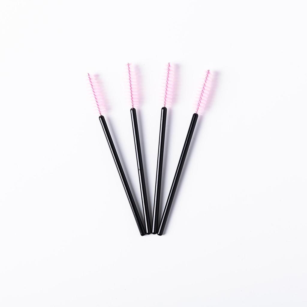 Cepillo Espiral Desechable para Pestañas y Cejas con Varilla Sólida