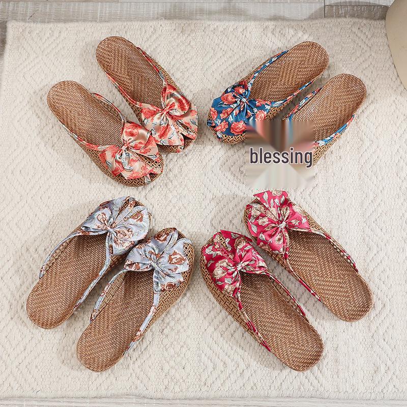 Rattan Summer Slippers: Breathable Indoor Footwear for Men & Women