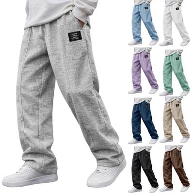 Pantalones Casuales de Corte Holgado para Hombre con Parche Cómodos para el Uso Diario Pantalones regalos del día del padre mis pedidos Diseño de Tejido Duradero
