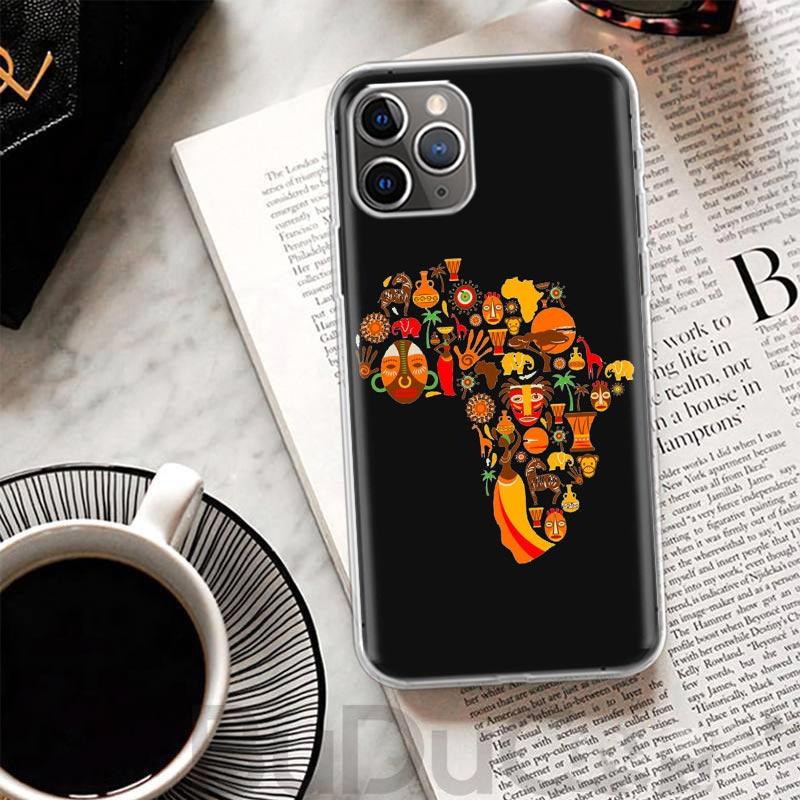 Africa Map Geography Painted Cover For iPhone 16 15 14 13 12 11 Pro Max Apple Phone Case X XS 7 Plus 8 + Art Customized Print Sh