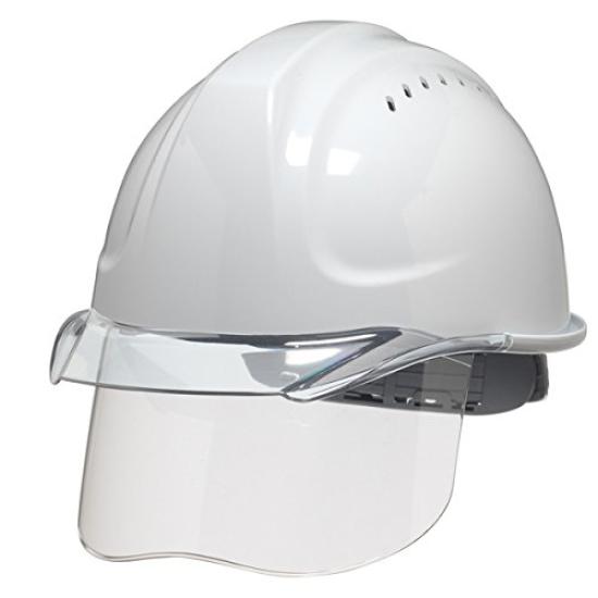 

Helmet with Work Aero [DIC Plastics] Shield, Use, Ventilated, Mesh, SYA-CSV-SFE4M-M2, White/Clear