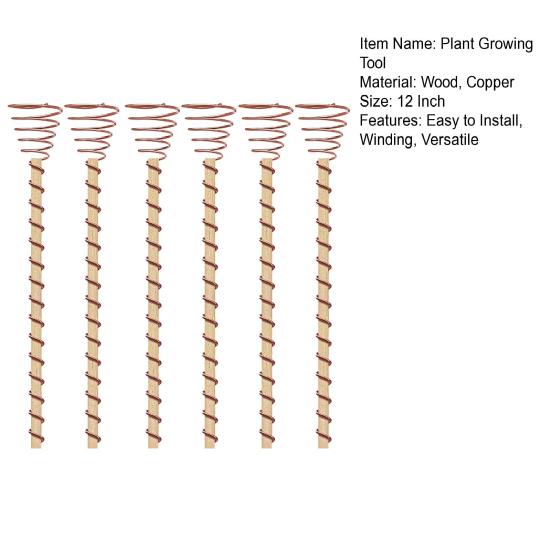 6Pcs 12 Inch Electric Grow Antennas Copper Stake Copper Wire Plant Stake Easy