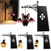 LeeshoEK Accenten Halloween IJzeren Bibliotheeklamp Vintage Boekenplank Verlichting met Geest Pompoen Vleermuis Retro Straatlantaarn Decor Hangers Nachtlampje Spookachtig
