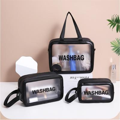 3PCS Set Portable Travel Wash Bag Female Transparent Waterproof Makeup Storage Pouch Large Capacity Cosmetic Organizer Beauty Women Case