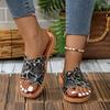 Large Size Beach Slippers for Women, Summer New Style with Leopard Print Toe Cover, Soft Soled Women's Sandals for External Wear