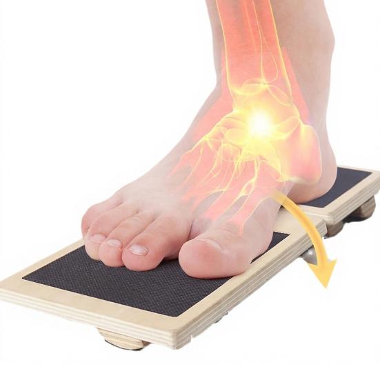 Foot Stretcher Wood Balance Board with Anti-Slip Surface Sprained Ankle Relief Plantar Fasciitis Foot