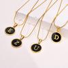 Charms Letter Initial Pendant Necklace Women , Stainless Steel Square And Round Alphabet Collar Jewelry Chrismas Gift