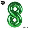32 Inch Green Number Foil Balloons 0-9 Jungle Safari Theme Soccer Party Decor Kid Boy 1st Birthday Dinosaur Baby Shower Supplies