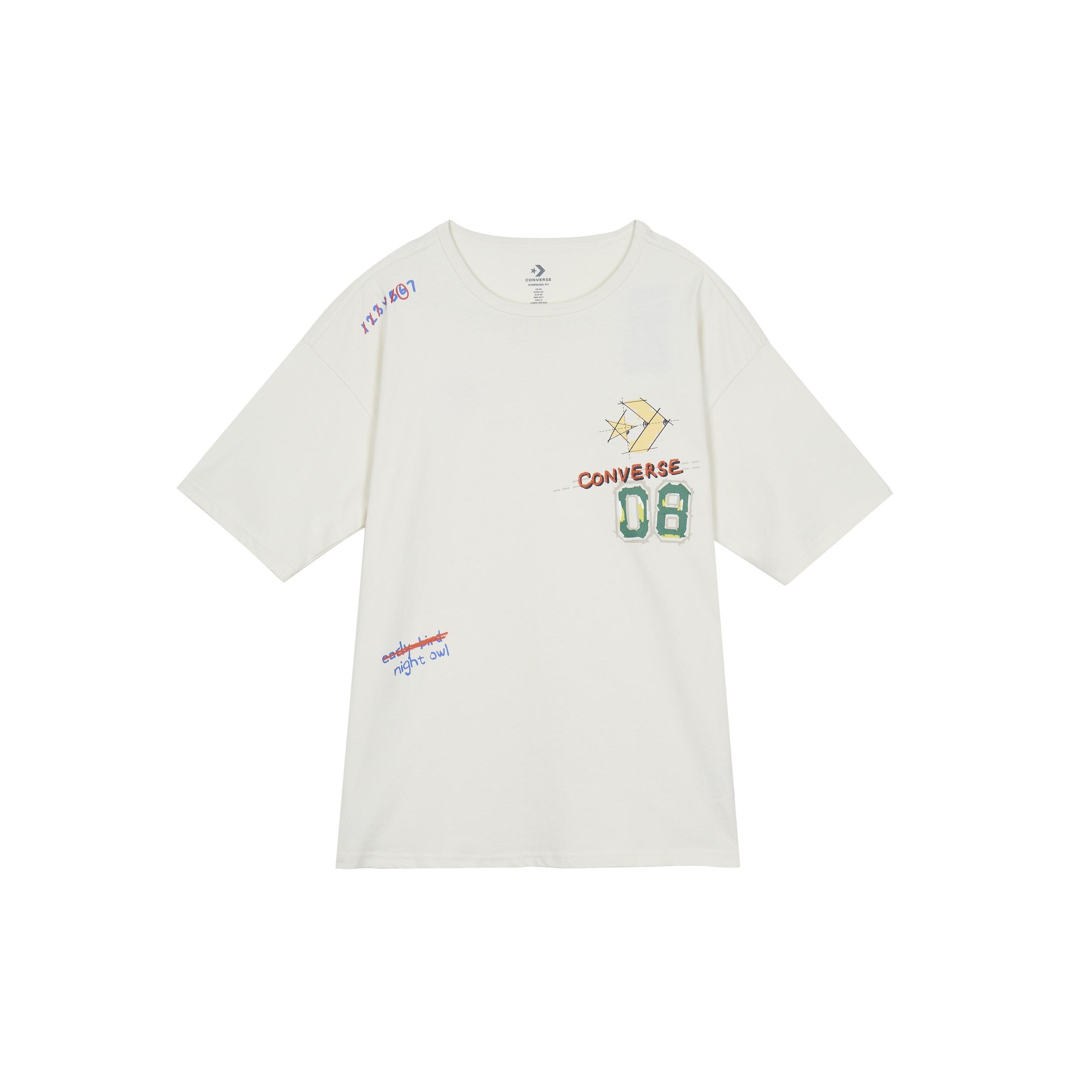 Converse Put-a-Smile-On-Your-Face Logo T-Shirt Asia Sizing  White  Unisex 10024879-A01 L