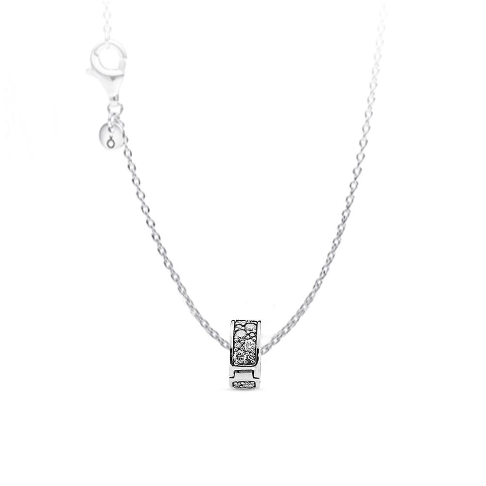 Pandora Classic Versatile Fashion Minimalist Design 925 Silver Necklace Unisex necklace ZT25032811A 45cm,925 Sterling Silver Necklace