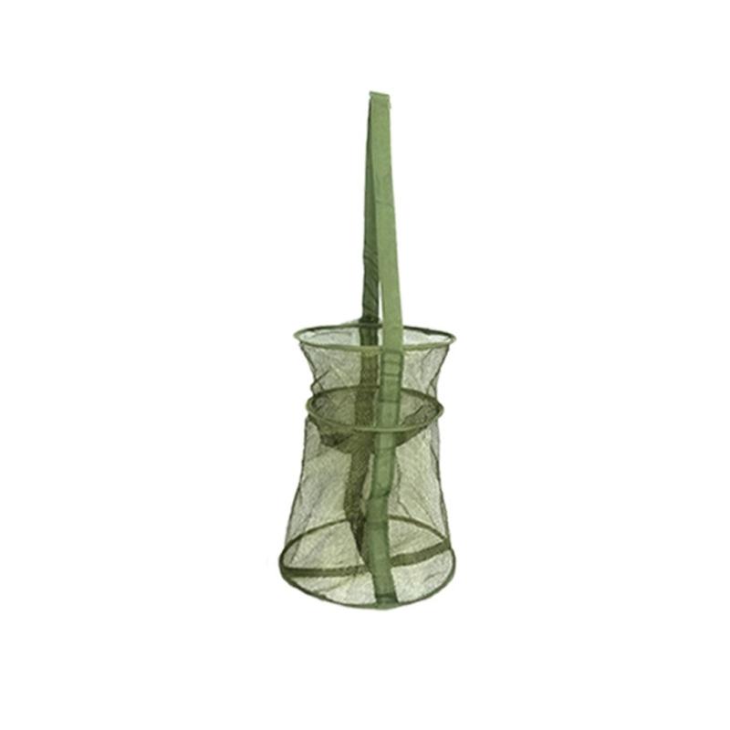 25cm-45cm Foldable Fishing Net Holder Net Fish Trap Fishing Basket Mesh for Keep Crayfish Minnows Baits Storage Cage