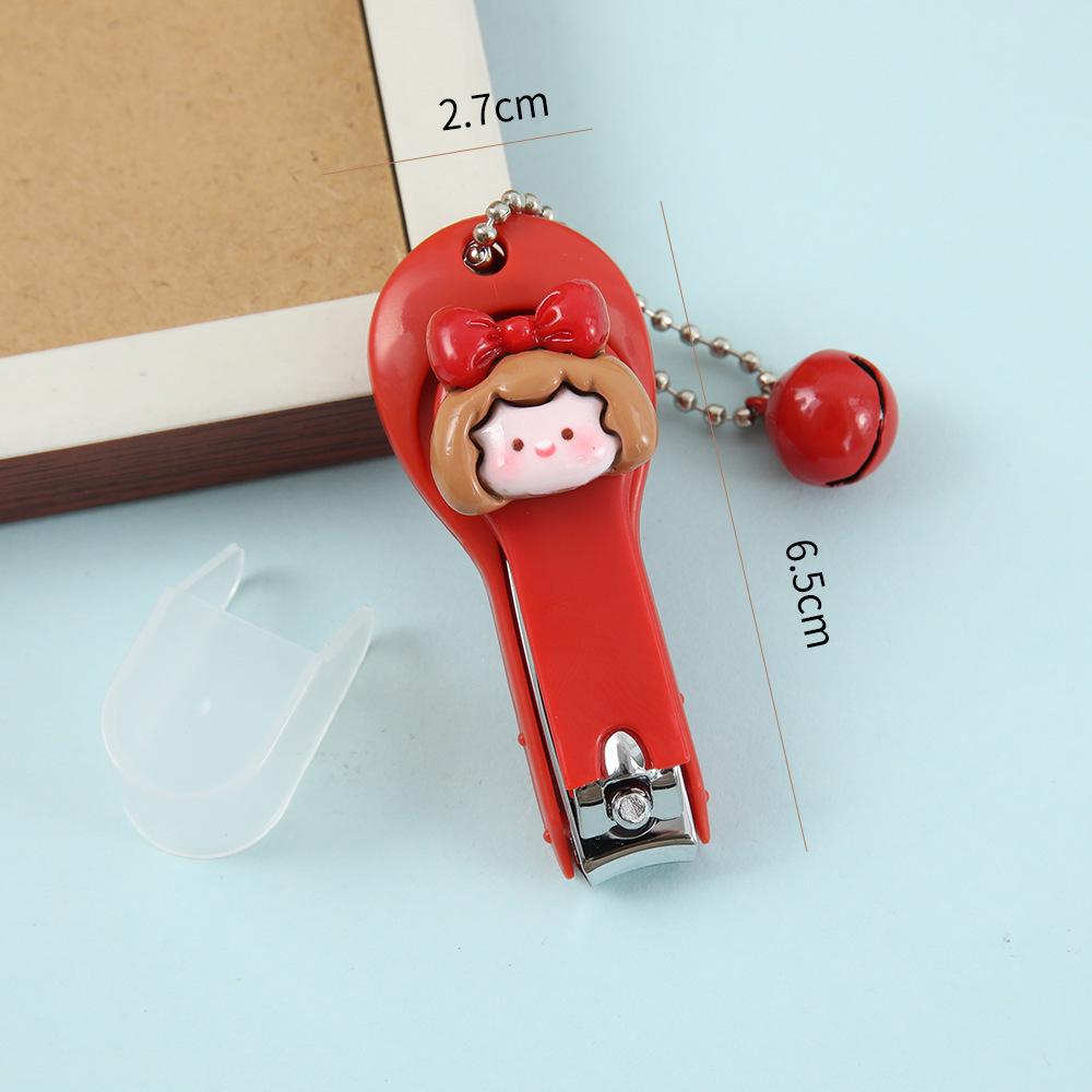 Cartoon Bear Nail Clippers: Cute Portable Anti-Splash Manicure Cutter Pendant