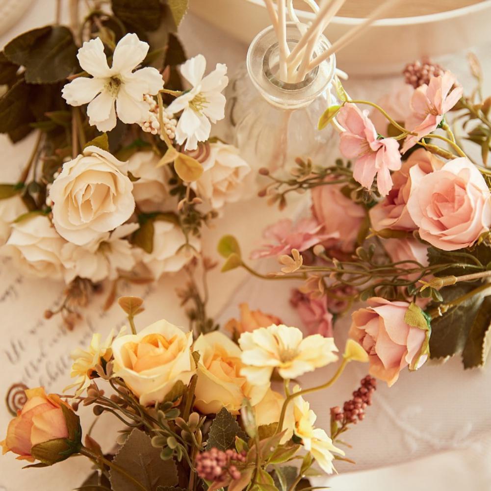 Artificial Flowers Silk Rose DIY Branch Bouquet for Wedding Home Decoration Fake Plants For Party Home Decorative Rose Floral