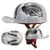 PLAYZH Men Women Motorcycle Scoop Helmet Retro Painted Baseball Peaked Cap Style Riding Half Helmet