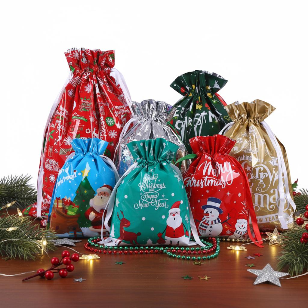 35PCS Christmas Gift Wrapping Pouches with Tags Xmas Present Wrapping Bags Xmas Present Bags for Presents Gift & Christmas Party