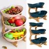 Aufbewahrungsschale mit stabilem Holzrahmen Elegantes modernes ovales Design Platzsparender Organizer für Obst Gemüse Snacks