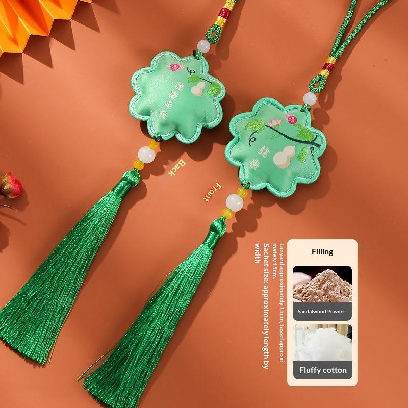 Latest Dragon Boat Festival Traditional Chinese Style Floral Sachet Embroidery  Kit (With Fragrance) DIY Car Pendant