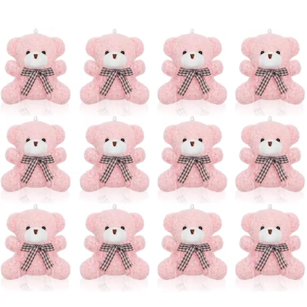 12 stk. Bjørne Baby Shower Gaver Til Gæster Mini Legetøjsbjørn Nøgleringe Takke-Tags Organzapose Baby Shower Gaver Fødselsdagsfester