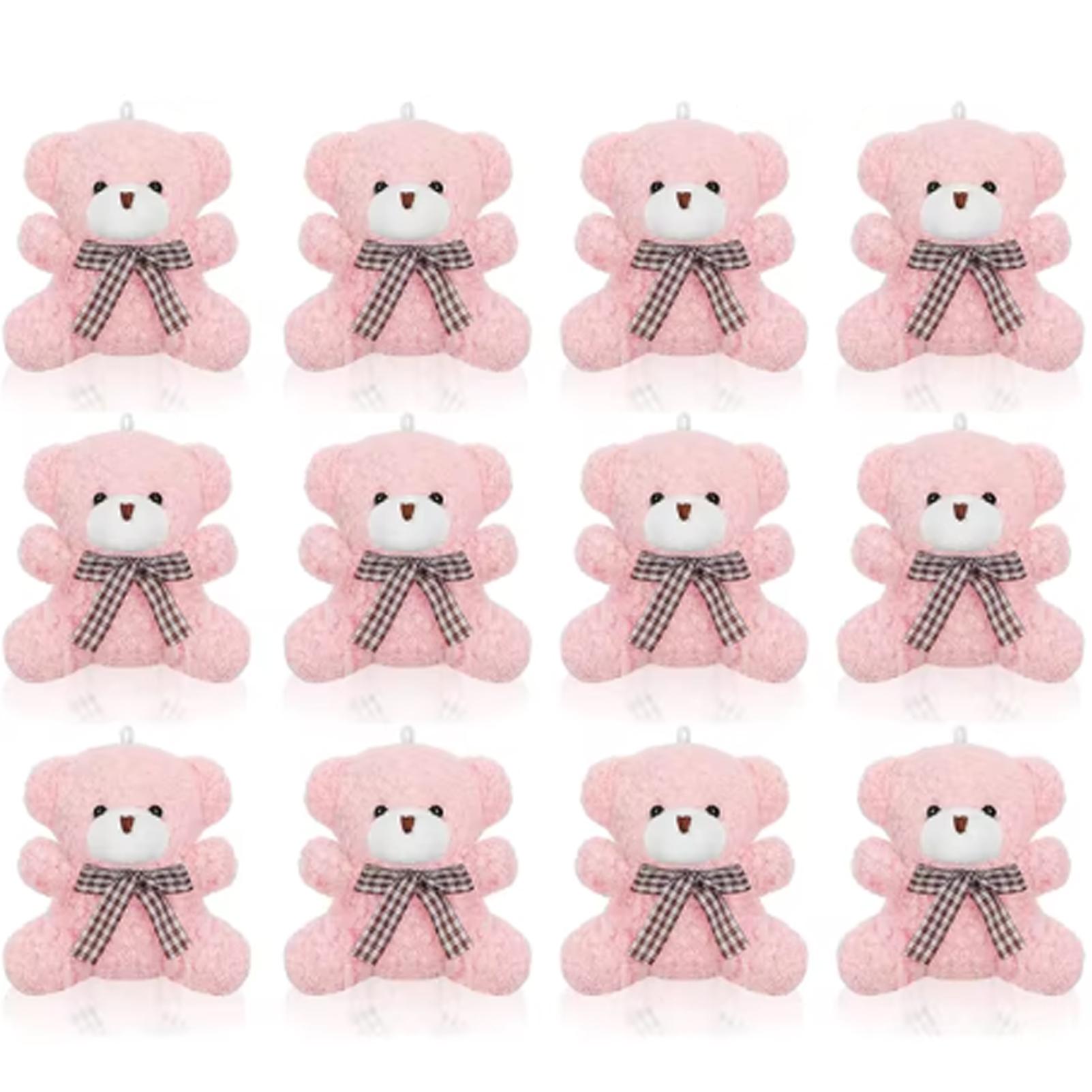 12 Stuks Beer Babyborrel Bedankjes Voor Gasten Mini Speelgoed Beer Sleutelhangers Bedankkaartjes Organza Zakje Babyborrel Cadeautjes Verjaardagsfeestjes white