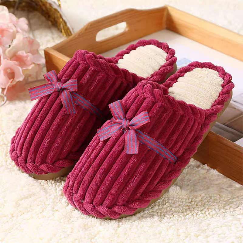 Cotton slippers autumn and winter home household indoor guests plush plush thick bottom non-slip warm couple
