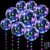 10Pcs LED Light Up Bobo Balloon with Light String Transparent Bubble Ballon Birthday Party Wedding Decoration Christmas Supplies