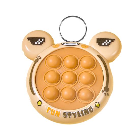 Mini Push Bubble Game Console Stress Relief Bubble Popping Game Machine Keychain Silicone Bubble Squeeze Sensory Fidget Toy