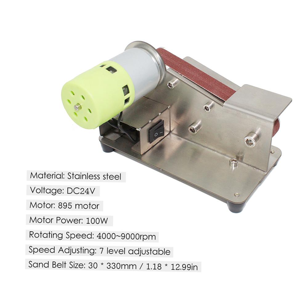 

15-degree Fixed Angle Knife ener Belt Sander 7 Polisher Polishing NaMachine with 10pcs Sanding Belts