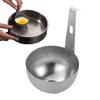 Cuchara para Huevo Pochado Acero Inoxidable Escalfador de Huevos, Vaporera de Huevos Doméstica con Mango Largo y Gancho para Utensilios de Cocina Cuchara para Huevo