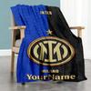 Inter Milan Customize Text Blanket Gift Personalized Blanket Soft & Cozy Versatile for Office Chair Office Picnics Home Decor for All Occasions