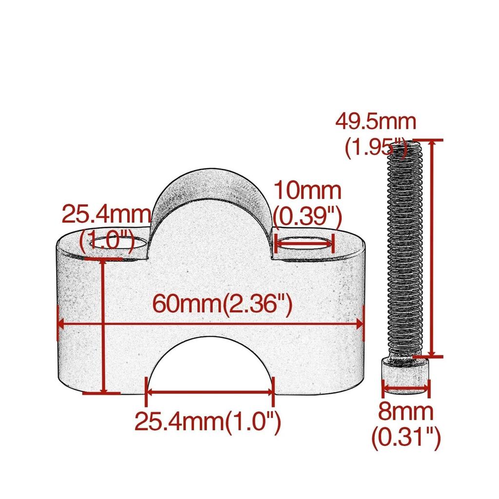 Lenkererhöhung Klemme 1 Paar Motorrad Lenkererhöhungen 28mm 1 1/8" 22mm 7/8" 25.4mm