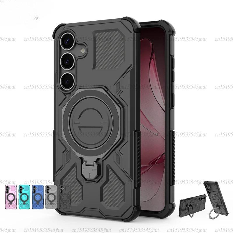 Magnetic Wireless Charge Cover For Samsung Galaxy S25 Ultra Phone Holder Case Samsung S25 Plus Cover For Samsung S25 Plus Case