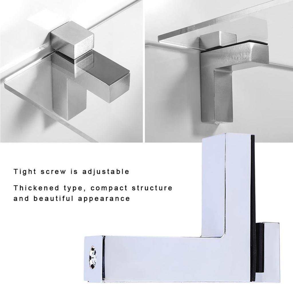 Thickened Clamp Glass Shelf Zinc Alloy Adjustable F Type Board Hardware FittingsGlossy