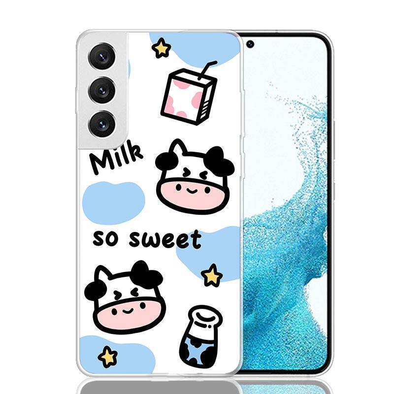 Dairy Cattle Cow Speckle Cute Phone Case For Samsung Galaxy S25 S24 S23 S22 S21 FE S20 Ultra S10 Plus Art Customized Coque Capa