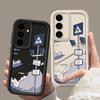 Oil Painting Road Sign Case For Samsung Galaxy A56 A16 A15 A55 A54 A35 A25 A36 S24 FE S25 Edge S24 S23 S22 Ultra TPU Phone Cover