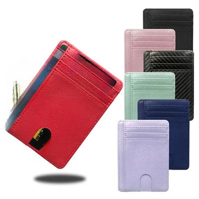 8 Slot Slim Blocking Leather Wallet Credit ID Card Holder Purse Money Case Cover Anti Theft for Men Women Men Fashion Bags