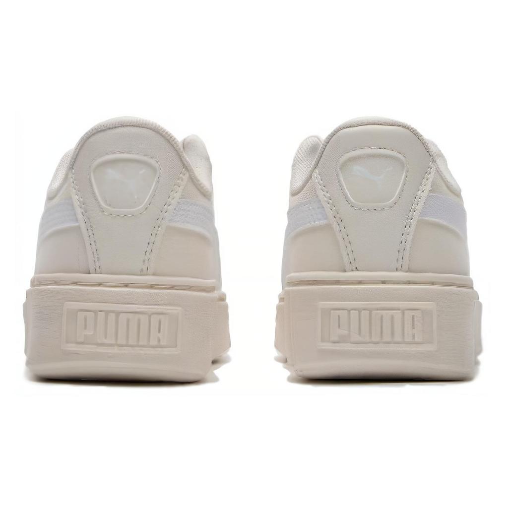 Puma Basket Platform Canvas V2 Schlicht Bequem Atmungsaktiv Low Top Sneakers Damen-Sneakers Weiß 399699-02