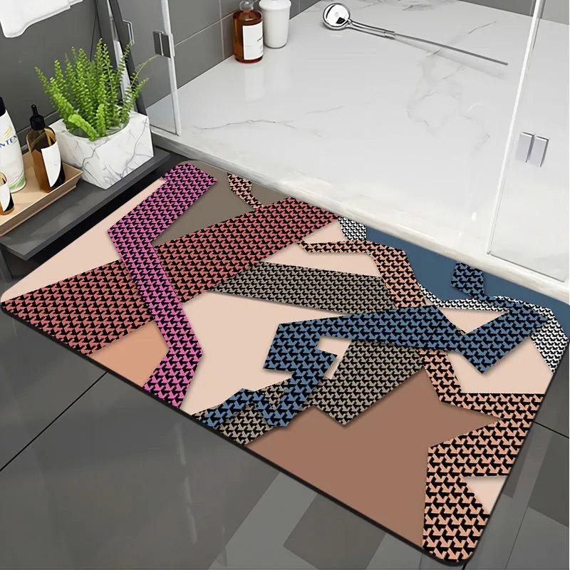 Diatom Mud Bathroom Door Mat Door Welcome Mat Kitchen Mat Anti-slip Floor Mat Absorbent Quick-drying Soft Pad Wear-resistant Dust-proof Pad Area Rug