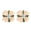 French retro personality antique enamel drip glaze three-dimensional flower ear clips women's earless earrings high-end earrings