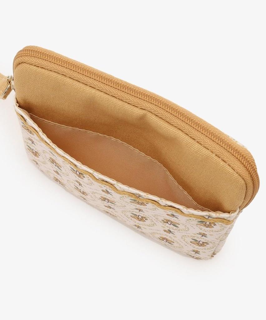 Afternoon Tea Living JQ96 Retro Flower Square Yellow Pouch,