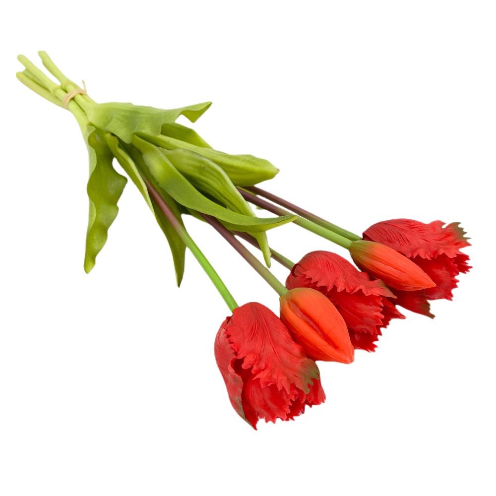 5pcs Real Touch Simulation Tulip Bouquet Luxury Fake Flowers  Ride Bouquet
