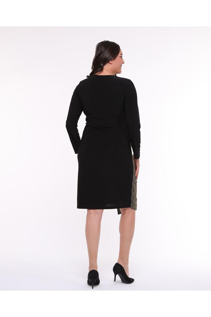 Women's Big Size Dress Medium Size Double Breasted Collar Asymmetrical Evening Dress