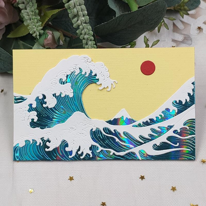 The Kanagawa Waves Metal Steel Cutting Dies Stencils Scrapbooking Craft Die 3D DIY Festival Card Making