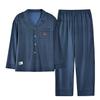 Men's Autumn Cotton Pajama Set - Cardigan, Long Sleeve Top & Pants, Casual High-End Home Wear