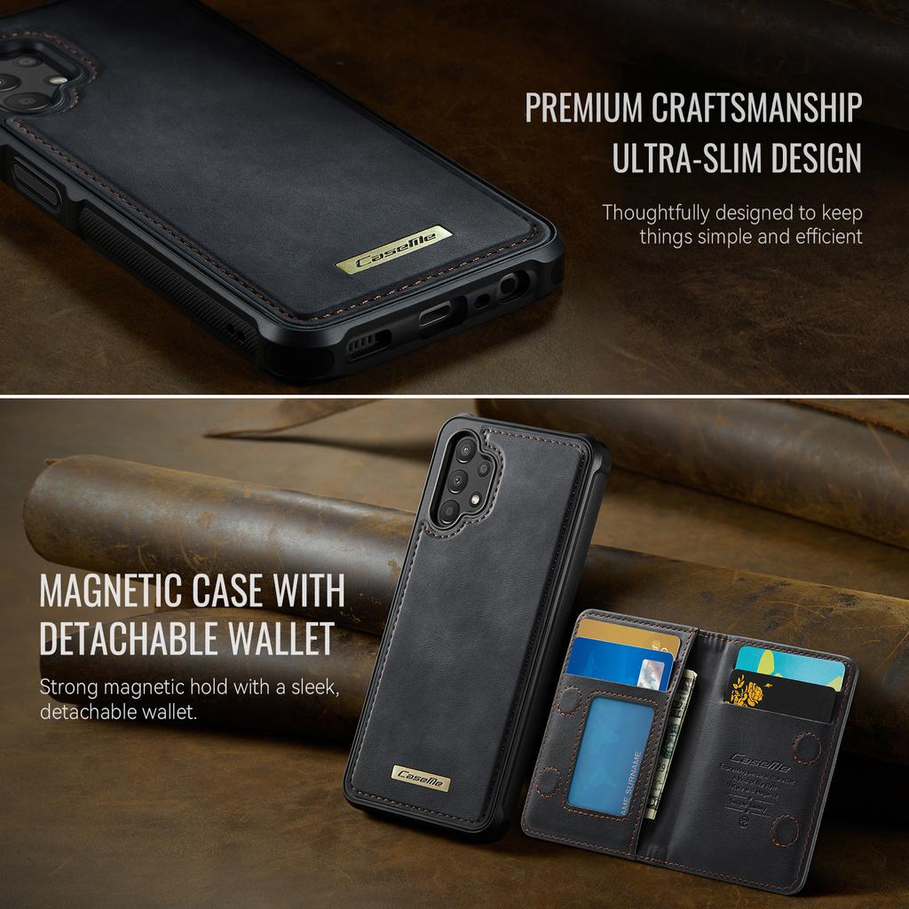 CASEME ME80 Series For Samsung Galaxy A13 4G/A04s 4G (164.7mm) Magnetic Case Leather PC TPU Phone Cover with Detachable Wallet