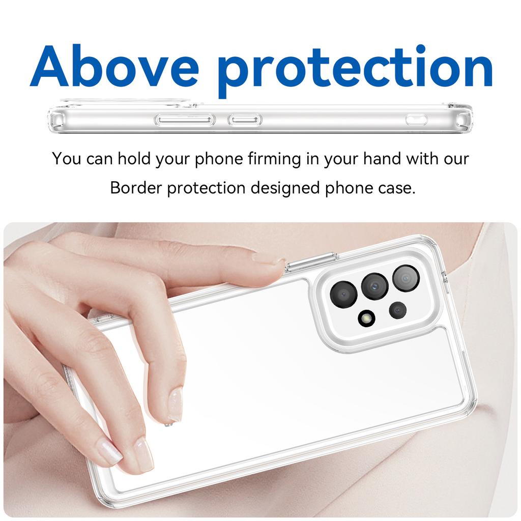 For Samsung Galaxy A53 5G Case TPU+Acrylic Transparent Phone Cover (Big Rear Lens Hole)