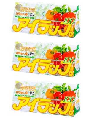 Iwatani Materials Plastikbeutel Augenverschluss 100 zum Kochen Geprägt mit Zwickel 25 x 35 cm 100 Stück x 3 Set Wasserbad Kann verwendet werden Mikrowelle/Heiß