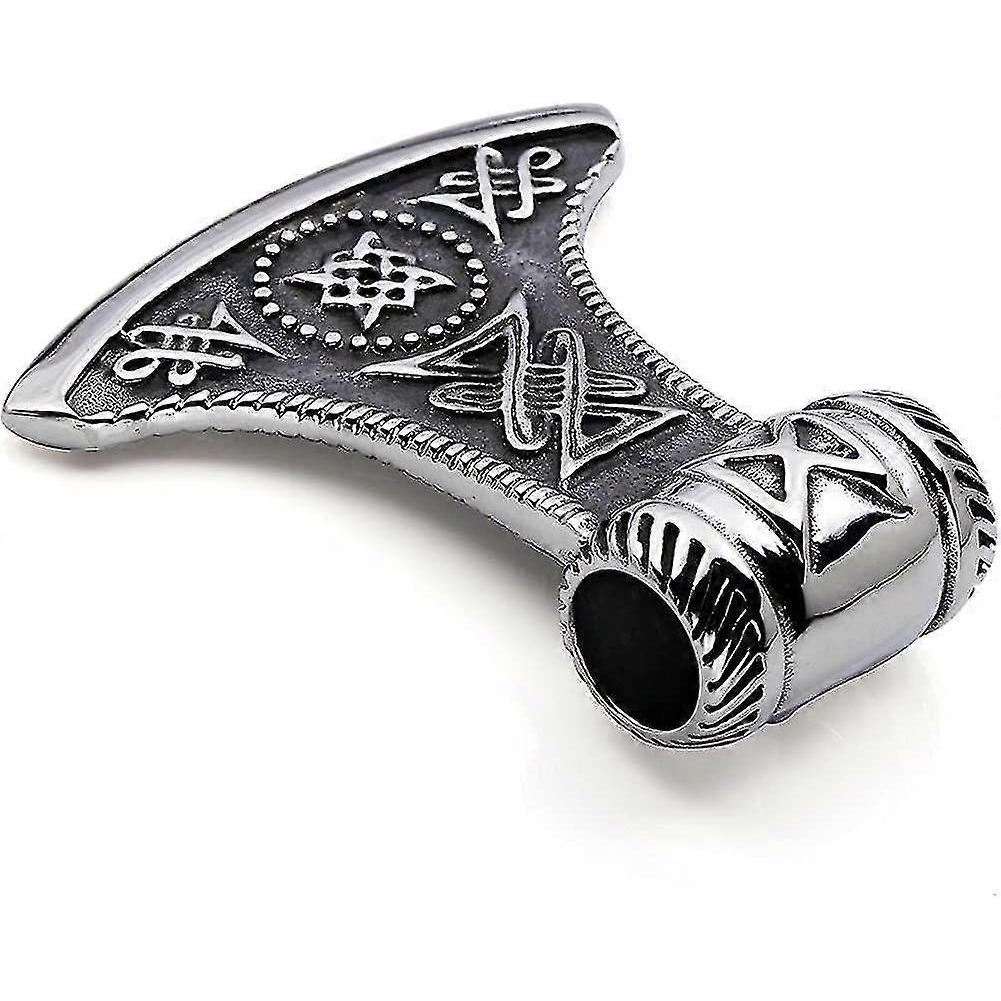Jewelry Men's Necklace Punk Thor's Hammer Amulet Pendant Made Of Stainless Steel