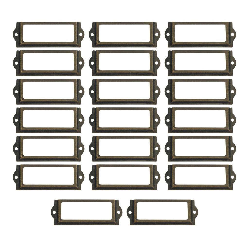 Office Library File Drawer Pull Iron Label Frame Handle for Vintage Cupboard Organizer Storage Box